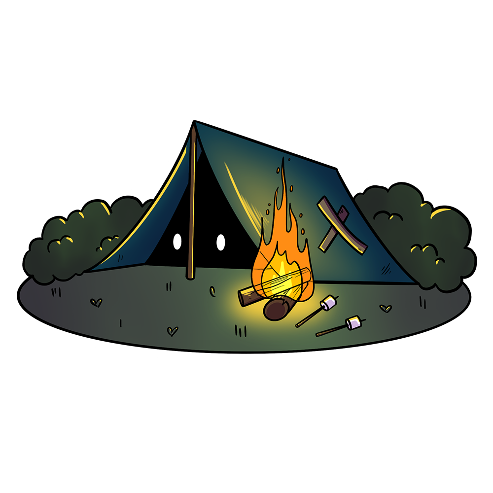 Enigma Hiding in a Tent.