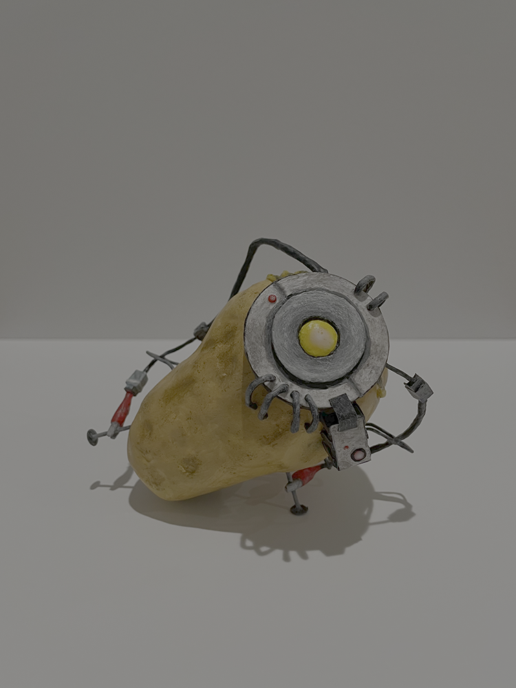 Sculpture of the GLaDOS potato from the game Portal 2.