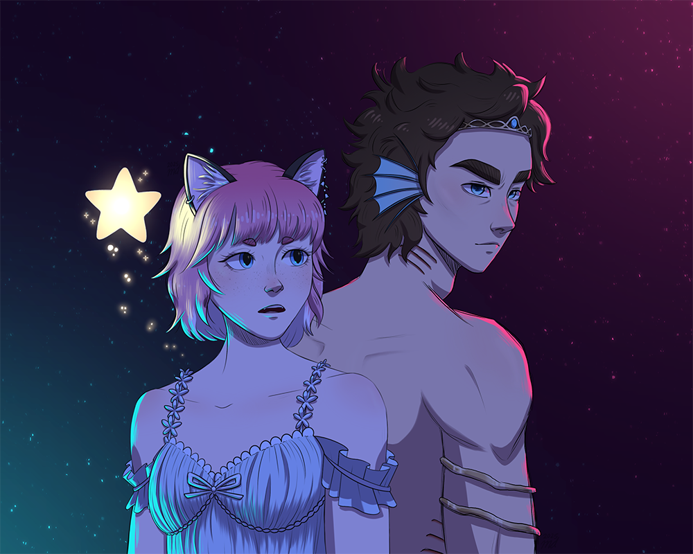 RPG Characters of a cat girl and a fish boy.